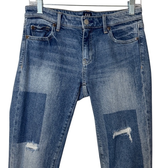GAP girlfriend distressed raw hem two tone jeans women’s 24 *see measurements - Picture 3 of 11